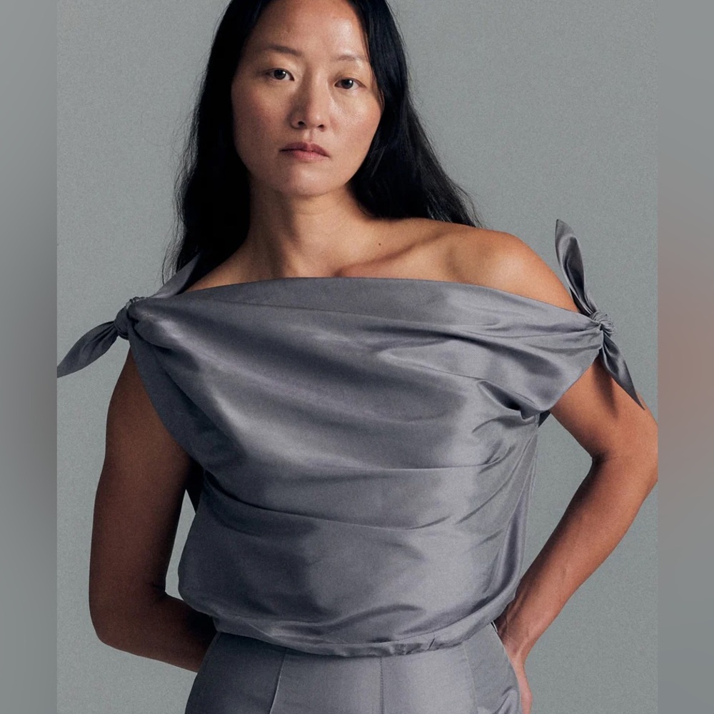 Chelsea Mak Swan top in Silver